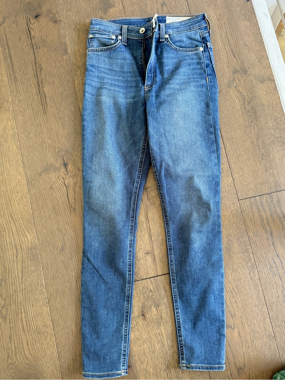 rag & bone Women's Skinny Jeans in Blue Wash